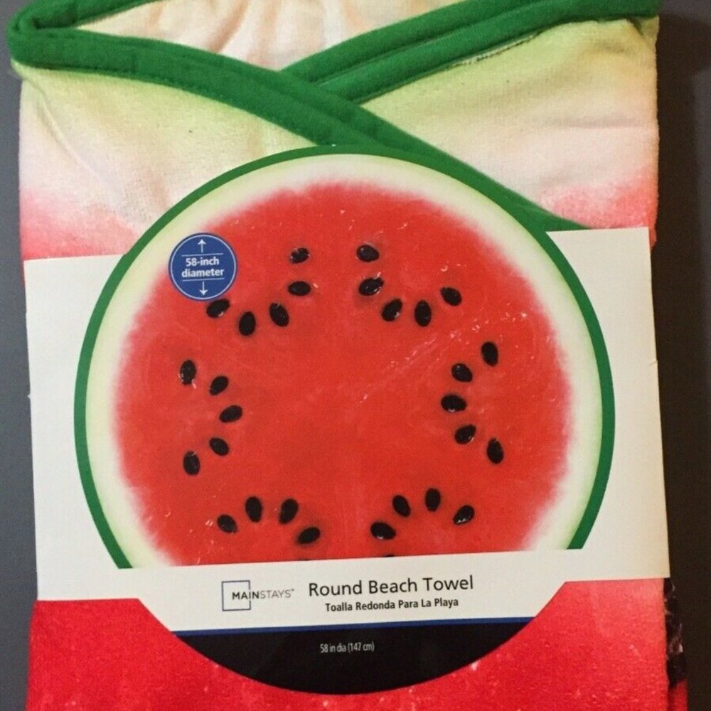 Mainstay Watermelon Round Beach Towel 58"